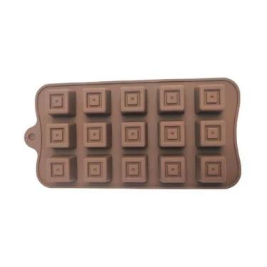 Imagem de Forma Silicone Bombom Moldes finos Doce Chocolate quadrado - yangzi
