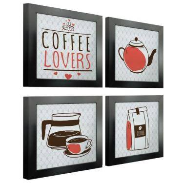 Imagem de Quadro Decorativo Cozinha Café Padaria Copa 20x20cm Kit 4 un - Arte na