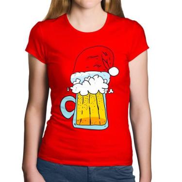 Imagem de Baby Look Algodão Merry Beer - Foca na Moda, Vermelho, M