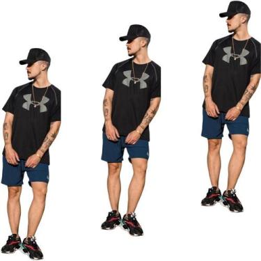 Imagem de Kit 3 Shorts Tactel Elastano Agua Praia Verão   398 - KSFRENTS, 3 azul