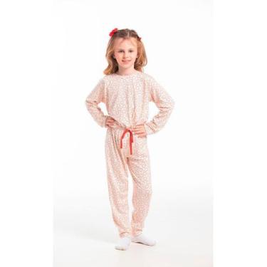 Imagem de Conjunto Pijama Malha Infantil - Cor De Cacau, 06, Corações vermelho