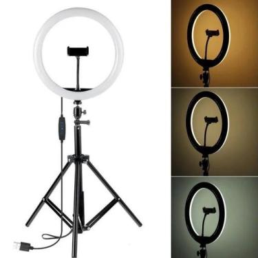 Imagem de Ring Light Iluminador 26cm 10 Polegadas + Tripé Completo - Hi-Soverled