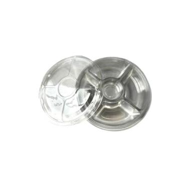 Imagem de 100Un Bandeja Plástica Petisqueira Com Tampa Descartável - Galvanotek