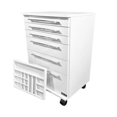 Imagem de Mesa Auxiliar Clínica Dentista Consultório C/ Rodízios