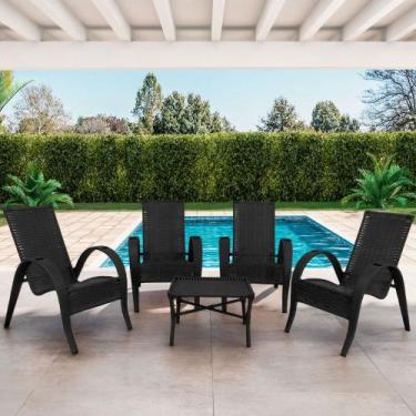 Imagem de Conjunto de Mesa de Centro e 4 Cadeiras Vitória para Área Externa - Ac