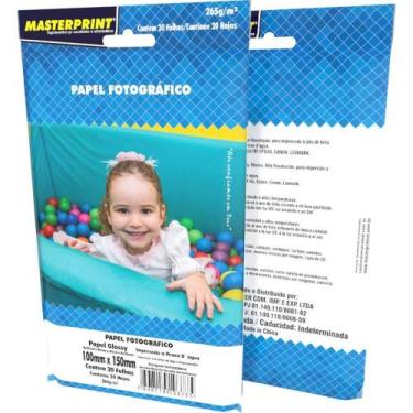 Imagem de Papel Fotográfico INKJET 10X15CM GLOSSY 265G Pacote com 20 - Masterpri