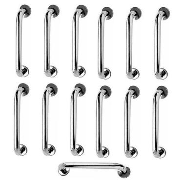 Imagem de Barra de Apoio 40cm Inox Kit 13 Unidades Idoso Banheiro Box Gestante C