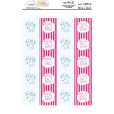 Imagem de Adesivos em Vinil Chá Revelação Bebê Decoucria, Modelo 10