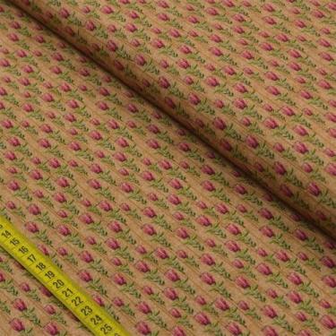 Imagem de Tecido Estampado para Patchwork - Elegance: Mini Floral Caramelo (0,50