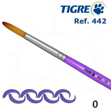 Imagem de Pincel Tigre 442 - Redondo Sintético Mesclado, 0
