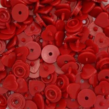 Imagem de Botão de Pressão Coração Plástico Ritas 12mm - 50 Unidades, VERMELHO