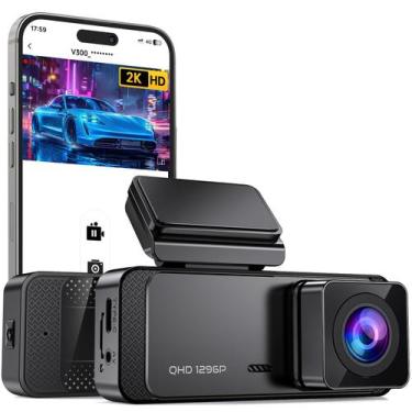Imagem de Dash Cam Veement V300 1296P WiFi frontal com visão noturna preta