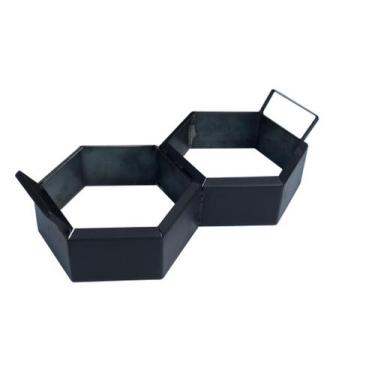 Imagem de Forma 2 Blocos Dupla Sextavado Bloquete 20x20x6 Aço Desforma Na Hora -