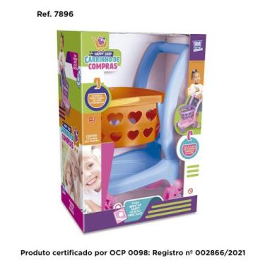 Imagem de Carrinho De Compras Infantil Colorido Com Cestinha na Caixa -  Zuca To