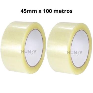 Imagem de 2 Fitas Adesivas 45mm X 100 metros - 2 Rolos - NoBrand