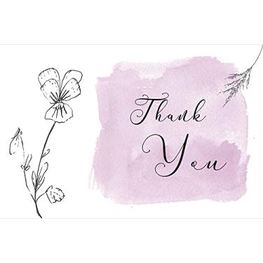 Imagem de Tree-Free Greetings Cartões de agradecimento com envelopes brancos para simpatia, chá de bebê, formatura, 10x15 polegadas, conjunto de 12, pêsames florais lavanda 3 (TK61418)