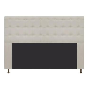 Imagem de Cabeceira Estofada Dama Capitonê 195 cm para Cama Box King Suede Bege para Quarto - AM Decor