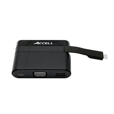 Imagem de Accell U205B-001B Dock portátil USB-C - VGA, USB-A 3.0, porta de carregamento USB-C 3Amp - compatível com Thunderbolt 3, MacBook Pro 2016, MacBook Retina, Chromebook Pixel 2015, preto