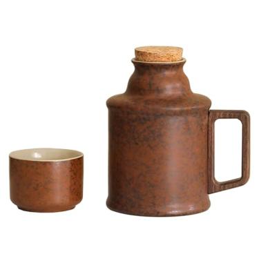 Imagem de Xícaras De Chá Vintage Com Tampa, Bule De Chá Chinês E Copo De Caneca De Uso Duradouro, Para Restaurante De Escritório Doméstico(Brown)