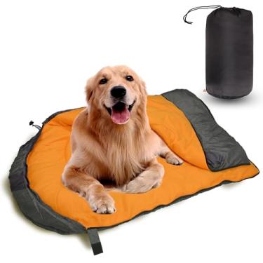 Imagem de Saco de dormir para cães, cama grande embalável para cães com bolsa de armazenamento, impermeável, quente, mochilão, almofadas de viagem para animais de estimação para ambientes externos e internos