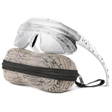 Imagem de Kegrimi Óculos de sol polarizados de beisebol infantil: óculos de sol esportivos para meninos e meninas de 6 a 12 anos, óculos de sol juvenis para ciclismo, corrida, Armação branca B5, lente prateada,