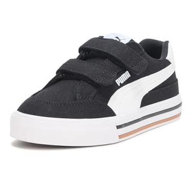 Imagem de PUMA Tênis unissex infantil clássico Vulc Hook and Loop (criança pequena), Preto/branco, 12.5 Little Kid