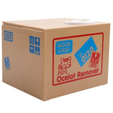 Imagem de Banco de Caixa de Dinheiro para Gatos, Pote de Economia de Banco de Centavos para Roubo Automático, Plástico ABS e Componente Eletrônico, Cofrinho Educacional para CriançAs de