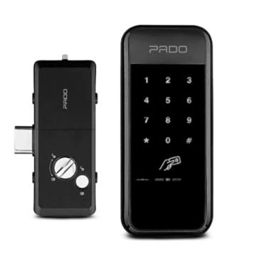 Imagem de Fechadura Digital Pado FDS-50 Preta, Controle de Acesso com Tela Sensível ao Toque, Até 5 Senhas Numéricas de 3 a 12 Dígitos, Até 50 Cartões, Para Casa e Escritório