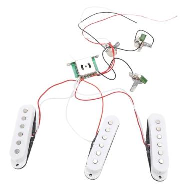 Imagem de Conjunto de Captador de Guitarra SSS, Bobinas Brancas para Baixo, Captador Humbucker para Painel de Guitarra Elétrica ST