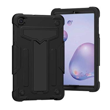 Imagem de Capa à prova de choque para Samsung Galaxy Tab A 8.4 (2020) SM-T307U, Techcircle em forma de T (ângulos duplos) suporte de silicone + capa resistente de policarbonato capa híbrida antiderrapante,