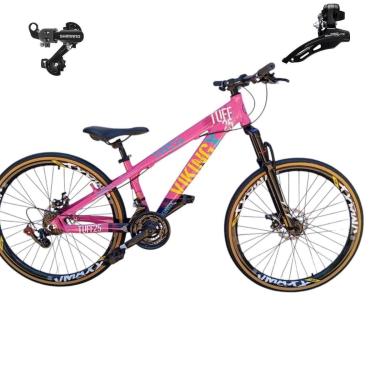 Imagem de Bicicleta 26 VikingX T25 21v Freeride Cambios Shimano Suspensão Pneu Slick FinoFx Amarela1.50-Unissex