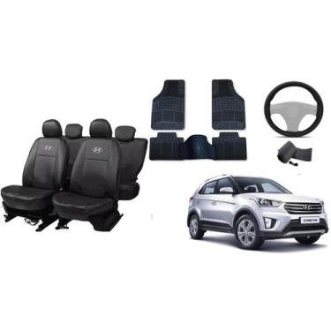 Imagem de Jogo de Capa de Couro + Tapete + Acessórios para Volante Creta 14-21 -