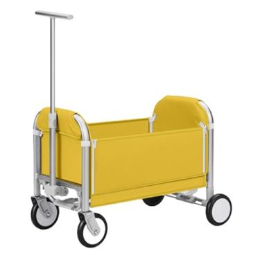 Imagem de carroça Carrinho de vagão grosso com rodas, vagão utilitário dobrável para mercearia, tecido oxford, vagão de praia com freio, grande capacidade dobrável