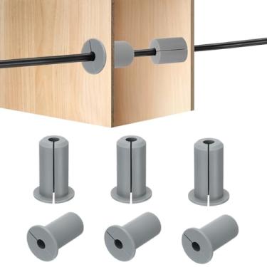 Imagem de HiPicco 6 peças de ilhós de parede para cabos, cabo de silicone de 9,5 cm, bucha de parede, alimentação, kit de roteamento, acessórios, cabo de parede, passagem, para Ethernet com orifício de 7 mm,