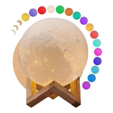 Imagem de Umidificador Aromatizador Luminaria Abajur Lua Cheia 3d USB - Magalu -