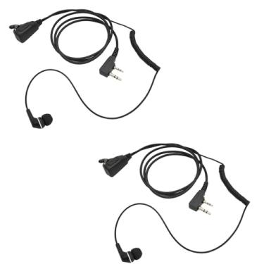 Imagem de HELETUL Fone de ouvido Walkie Talkie com microfone a granel, pacote com 2 peças pequenas, fones de ouvido intra-auriculares com fio para Baofeng Kenwood Retevis Samcom 2 pinos K Head Intercom Radios