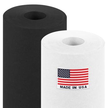 Imagem de Paclord Conjunto de rolos de papel kraft preto e branco de 45,7 cm x 3048 cm (30,5 m) – 20,4 kg de espessura, feito nos EUA – ideal para projetos escolares, quadros de avisos, embrulho de presente,