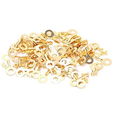 Imagem de Terminal de Anel de Latão M6 de 6,2 Mm de Qualidade Akozon, Extremidade de Crimpagem de Cabo Prensado a Frio de 100 Unidades, Conector de Cabo de Bateria, Excelente