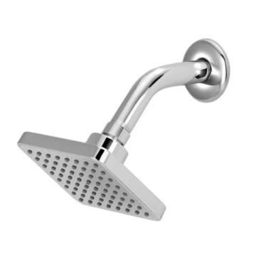 Imagem de Chuveiro Ducha Flatt Quadrado Cromada Articulada Aquecedor Solar Gás -