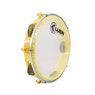Imagem de Pandeiro Luen 8? Junior Pele Cristal ABS Platinelas de Inox