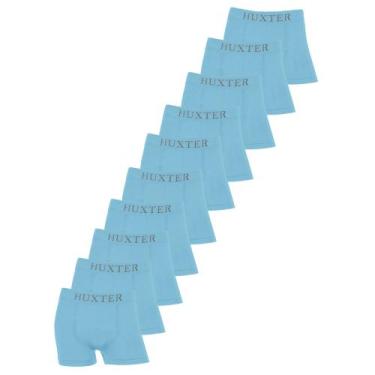 Imagem de Kit 10 Cuecas Masculinas Boxer Microfibra Huxter , Azul, M