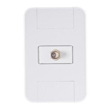 Imagem de Conjunto 4x2 Tomada TV/SAT Coaxial Tablet Branco 57240017 - Tramontina