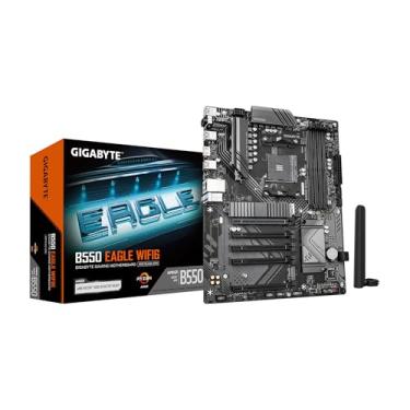 Imagem de GIGABYTE Placa-mãe B550 Eagle WIFI6 - AMD Ryzen 5000 G-Series CPUs, 10+3+1 fases VRM, até 3200MHz DDR4, 1xPCIe 4.0 + 1xPCIe 3.0 M.2, LAN 1GbE, WiFi 6, USB 3.2 Gen 2