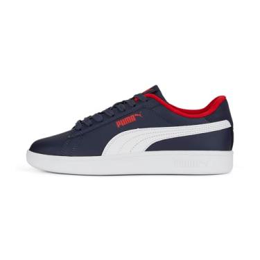Imagem de PUMA Crianças Meninos Smash 3.0 L Lace Up Tênis Casual - Azul, Azul-Puma Branco - For All Time Red, 5.5 Big Kid