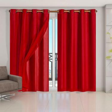 Imagem de Cortina Blackout PVC com Tecido Voil 4,20 m x 2,50 m - Quarto, Sala e 