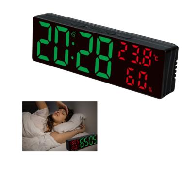 Imagem de Relógio LED Digital de Mesa e Parede com Alarme Temperatura USB ou Pilha Bivolt