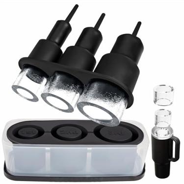 Imagem de Molde de cubo de gelo atualizado 2025 para copo Stanley de 850 g, molde de gelo Rhewatin Tumbler para Stanley/Yeti/Simple Modern com fácil desmoldagem, preto