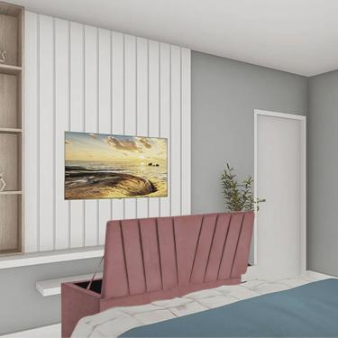 Imagem de Calçadeira Recamier Baú Bélgica 140cm Casal Para Quarto Box Suede Rose Gold - Ahz Móveis