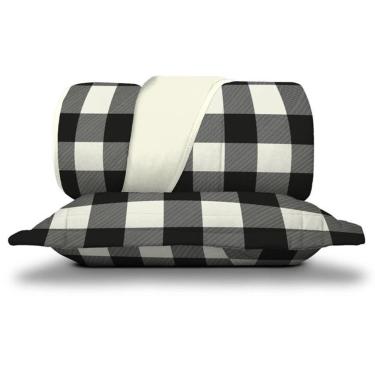 Imagem de Kit Cobre Leito Casal Malha Soft 3 Peças Xeque Mate Preto