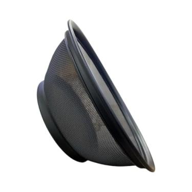 Imagem de Escorredor De Macarrão Alimentos Cesta Para Frutas Aço Inox Multiuso(PRETO 28CM)